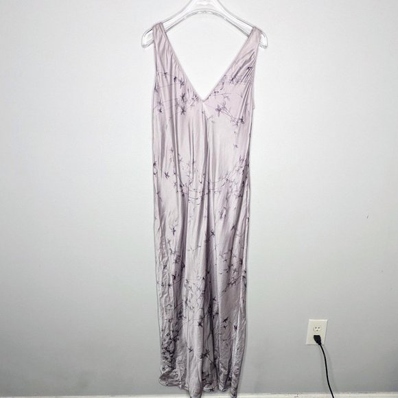 Anne Klein Dresses & Skirts - Anne Klein Vintage Floral Print Washable Silk V-Neck Maxi Slip Dress Size XL